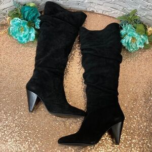 INC Gerii Black Suede Dress Boots 12M